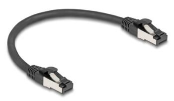 DELOCK καλώδιο δικτύου 80566, CAT 8.1 S/FTP, copper, 2000MHz, 0.25m, μαύρο