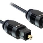 DELOCK καλώδιο ήχου Toslink 82880, gold plated, 2.2mm, 2m, μαύρο