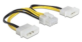 DELOCK καλώδιο 2x 4pin molex σε 8pin EPS 83410, 0.15m