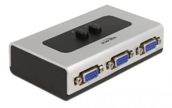 DELOCK VGA switch 87758, 2 σε 1, bidirectional, 1080p/60Hz, ασημί