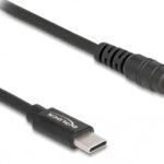 DELOCK καλώδιο τροφοδοσίας 87978, USB-C σε 5.5x2.5mm, 1.5m, μαύρο