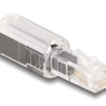 DELOCK βύσμα τηλεφώνου RJ10 88168, 360° περιστρεφόμενο, διάφανο-μαύρο