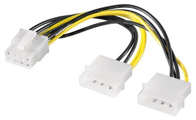 GOOBAY καλώδιο 2x molex 4pin σε 1x 8pin 93241, 0.15m