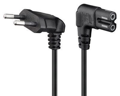 GOOBAY καλώδιο τροφοδοσίας Euro 97346, γωνιακό, 2x0.75 mm², 1m, μαύρο