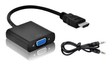 POWERTECH αντάπτορας HDMI σε VGA CAB-H071, με audio jack, μαύρο, 0.20m