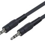 POWERTECH καλώδιο stereo 3.5mm CAB-J008, AUX, nickel plated, 5m, μαύρο