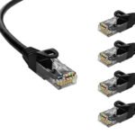 POWERTECH καλώδιο δικτύου CAB-N401-5, Cat 6 U/UTP, CCA, 250Hz, 0.25m, μαύρο, 5τμχ