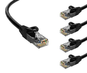 POWERTECH καλώδιο δικτύου CAB-N401-5, Cat 6 U/UTP, CCA, 250Hz, 0.25m, μαύρο, 5τμχ