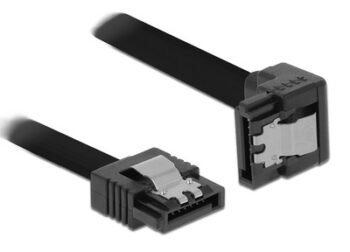 POWERTECH καλώδιο SATA III CAB-W050, γωνιακό, 6 Gb/s, 0.50m, μαύρο