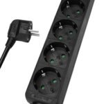 POWERTECH πολύπριζο PT-872, 5x schuko, 16A, 3m, μαύρο