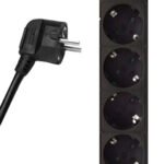 POWERTECH πολύπριζο PT-875, 5x schuko, 16A, 1.5m, μαύρο