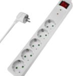 POWERTECH πολύπριζο ασφαλείας PT-882, 5x schuko, 16A, 3m, λευκό