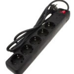 POWERTECH πολύπριζο ασφαλείας PT-883, 5x schuko, 16A, 3m, μαύρο