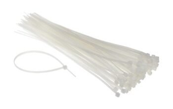 POWERTECH Δεματικά καλωδίων TIES-007, 200x3.6mm, λευκό, 100τμχ