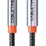 CABLETIME καλώδιο προέκτασης ήχου 3.5mm CT-AE35M, gold plated, 2m, μαύρο