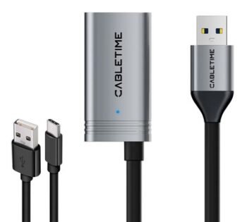 CABLETIME καλώδιο προέκτασης USB CT-AMAFA3, active, 5Gbps, 5m, μαύρο