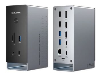 CABLETIME docking station CT-DK181-AG, 16 θυρών, USB-C σύνδεση, 100W PD, 1000Mbps, MST, γκρι