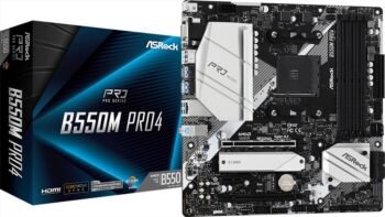 Asrock B550M Pro4 Motherboard Micro ATX AM4 Socket (90-MXBDK0-A0UAYZ)