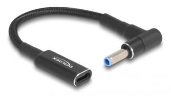DELOCK καλώδιο τροφοδοσίας 60031, USB-C σε HP 4.5x3.0mm, 15cm, μαύρο