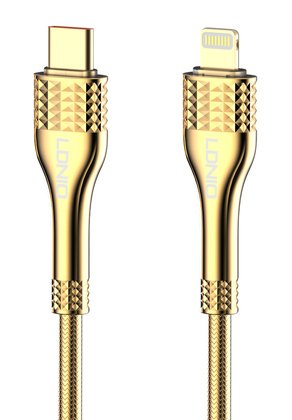 LDNIO καλώδιο Lightning σε USB-C LC651I, 30W, 1m, χρυσό