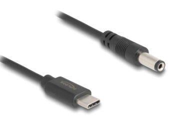 DELOCK καλώδιο USB-C σε DC 5.5 x 2.1mm 85397, 1m, μαύρο