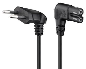 GOOBAY καλώδιο τροφοδοσίας Euro 97354, γωνιακό, 2x0.75 mm², 3m, μαύρο