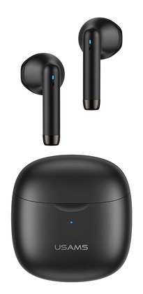 USAMS earphones IA04 με θήκη φόρτισης, True Wireless, Φ13mm, μαύρα