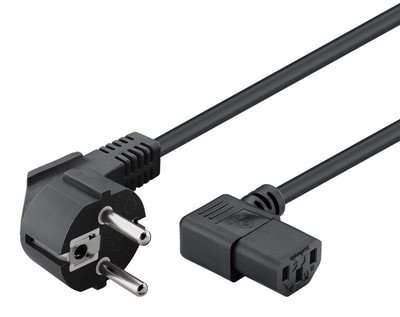 POWERTECH καλώδιο τροφοδοσίας για Η/Υ CAB-P015, 90°, 3 Pin, 1.5m, μαύρο