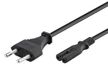 POWERTECH καλώδιο τροφοδοσίας CAB-P021 2pin, copper, 1.5m, μαύρο, 5τμχ