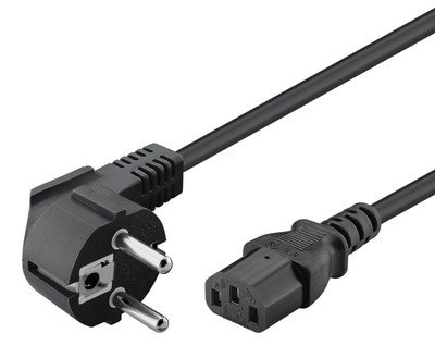 POWERTECH καλώδιο τροφοδοσίας CAB-P028, 3x 0.50mm, 1.5m, μαύρο, 10τμχ