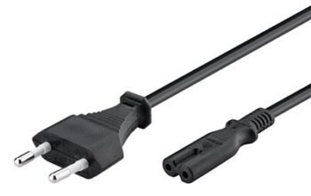 POWERTECH καλώδιο τροφοδοσίας CAB-P040, copper, 2x 0.75mm, 1.5m, μαύρο