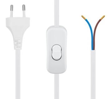 POWERTECH καλώδιο τροφοδοσίας CAB-P041 με διακόπτη, 2x 0.75mm², 1.5m, λευκό