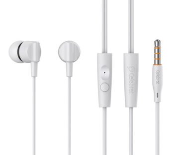 CELEBRAT earphones με μικρόφωνο G35, 3.5mm σύνδεση, 10mm, 1.2m, λευκά