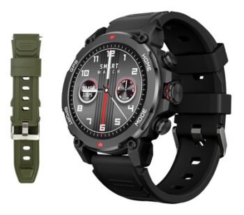 INTIME smartwatch G6 με 2x λουράκια, heart rate, 1.43" AMOLED, GPS, 5ATM/IP69, titanium black