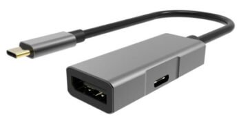 POWERTECH αντάπτορας USB-C σε DisplayPort PTH-054, 65W PD, 4K, γκρι