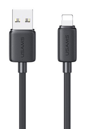USAMS καλώδιο Lightning σε USB US-SJ694, 2.4A, 480Mbps, 2m, μαύρο