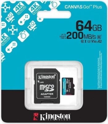 Kingston Canvas Go Plus microSDXC 64GB Class 10 U3 V30 A2 (SDCG4/64GB)