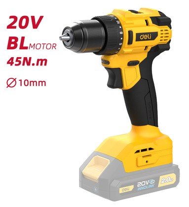 DELI δράπανο μπαταρίας DC120Z, Brushless, 20V, 45N.m