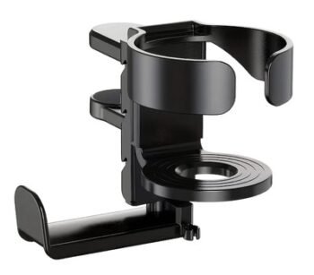 POWERTECH βάση ακουστικών & ποτηροθήκη γραφείου PT-1579, περιστρεφόμενη, μαύρη