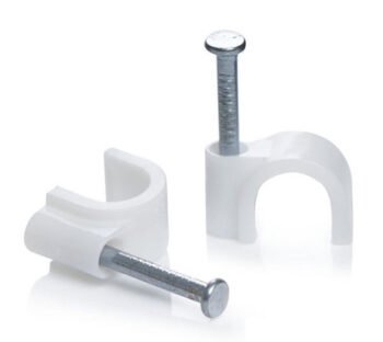 POWERTECH Ρόκα στήριξης καλωδίων ROCA-006, Round, 9mm, λευκή, 100τμχ