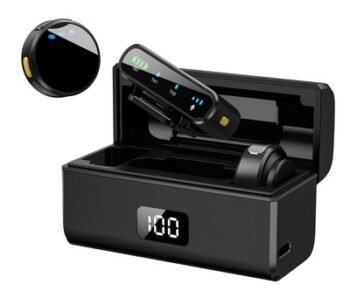 UPTECH ασύρματα μικρόφωνα UPW-M9MAX με θήκη φόρτισης, USB-C, 2.4GHz, μαύρο