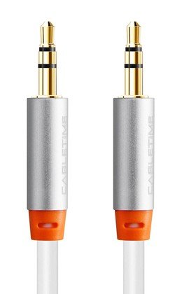 CABLETIME καλώδιο ήχου 3.5mm CT-AV311-P11G, gold plated, 3m, λευκό