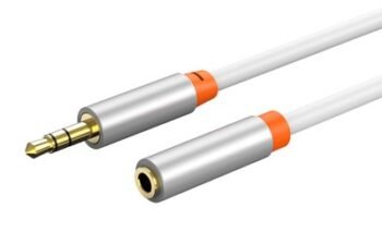 CABLETIME καλώδιο προέκτασης ήχου 3.5mm CT-AV311-P12G, gold plated, 0.5m, λευκό