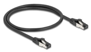 DELOCK καλώδιο δικτύου 80570, CAT 8.1 S/FTP, copper, 2000MHz, 0.50m, μαύρο