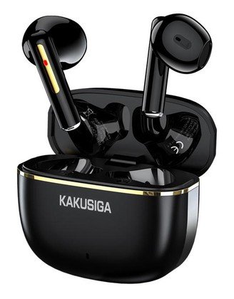 KAKUSIGA earphones με θήκη φόρτισης KSC-1482, True Wireless, 15mm, 35/300mAh, μαύρα