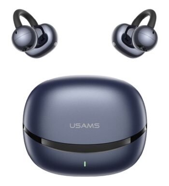 USAMS earphones με θήκη φόρτισης Echo R03, OWS, Φ11mm, 40/300mAh, μπλε