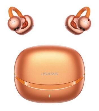 USAMS earphones με θήκη φόρτισης Echo R03, OWS, Φ11mm, 40/300mAh, πορτοκαλί