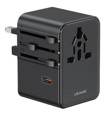 USAMS φορτιστής/αντάπτορας πρίζας CC310, 2x USB & 3x USB-C, universal, 70W, μαύρος