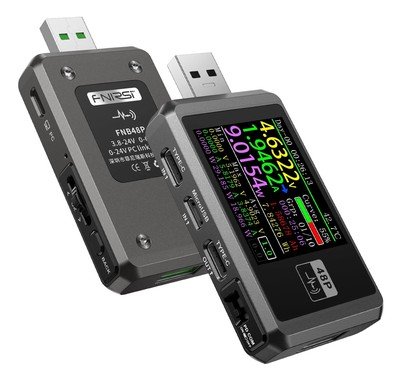 FNIRSI USB tester φόρτισης FNB48P, USB/micro USB/USB-C
