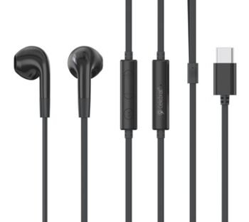 CELEBRAT earphones με μικρόφωνο G39, USB-C σύνδεση, 14mm, 1.2m, μαύρα